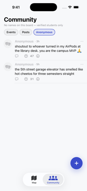 Anonymous board with upvoted posts and no names